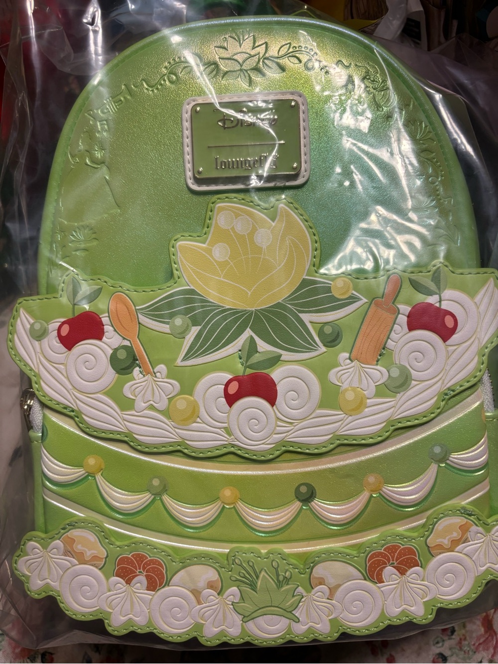 Loungefly Light Green Floral Bakery Mini Backpack